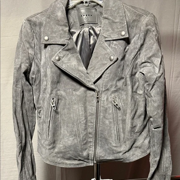 Blank NYC Ash Gray Leather Jacket - Picture 1 of 7